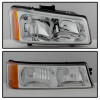 xTune Chevy Silverado 2500HD 03-06 Crystal Headlights w/ Bumper Lights Chrome HD-JH-CSIL03-AM-C-SET - 5064912