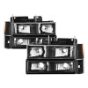xTune Chevy Suburban 94-98 Headlights w/ Corner & Parking Lights 8pcs Black HD-JH-CCK88-AM-BK-SET - 5072221