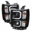 Spyder Chevy Silverado 1500 14-16 Projector Headlights Light Bar DRL Blk PRO-YD-CS14-LBDRL-BK - 5079473