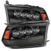 AlphaRex 09-18 Dodge Ram 1500HD NOVA LED Projector Headlights Plank Style Design Alpha Black w/DRL - 880541