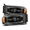 AlphaRex 02-05 Dodge Ram 1500 PRO-Series Projector Headlights Plank Style Alpha Black w/Seq Signal - 880572 Photo - Primary