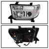 Spyder 07-13 Toyota Tundra V2 Light Bar DRL Projector Headlights - Chrome (PRO-YD-TTU07V2-LB-C) - 5084651