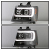 Spyder 07-14 Chevy Suburban/1500/2500/Tahoe V2 Projector Headlights All Blk PRO-YD-CSUB07V2-DRL-BKV2 - 5085986