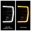 Spyder 08-10 Ford F-250 SD Projector Headlights V2-Switch Back Light Bar-Black PRO-YD-FS08V2-SBLB-BK - 5086228