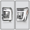 Spyder Ford F250/350/450 11-16 V2 High-Power LED Headlights-White Light Bar-Chrome PRO-YD-FS11V2PL-C - 5087881