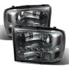 xTune Ford F250 F350 Super Duty 99-04 1Pc Headlights w/ LED Smoked HD-JH-FF25099-LED-SM - 9026188