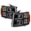xTune Chevy Silverado 1500/2500/3500 07-13 Projector Headlights Black PRO-JH-CS07-LED-BK - 9027796