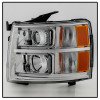 xTune Chevy Silverado 1500/2500/3500 07-13 Halo Projector Headlights Chrome PRO-JH-CS07-LED-C - 9027802