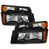xTune Chevy Colorado 04-12 OEM Headlights w/ Bumper Lights Black HD-JH-CCOL04-SET-BK - 9032110