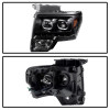 xTune Ford F150 09-14 Projector Headlights Halogen Model Only LED Halo Black PRO-JH-FF15009-CFB-BK - 9032226