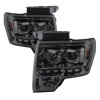 xTune Ford F150 09-14 Projector Headlights Halogen Model Only LED Halo Smoked PRO-JH-FF15009-CFB-SM - 9032257