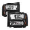 xTune Ford F250 F350 F450 Superduty Excursion 99-04 Headlights Black HD-JH-FF25099-HA-BK - 9032998