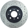 StopTech 96-00 Honda Civic DX/HX Coupe/90-00 Civic DX/LX Sedan Slotted & Drilled Right Front Rotor - 127.40023R