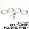 Ticon Industries 2.5in 45 Degree 1.26D CLR 1.2mm/.047in Wall Titanium Pie Cuts - Polished (5pk) - 109-06301-2014