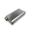 Ticon Industries 17in Overall Length 3in Thin Oval Titanium Muffler - 3in Offset In/Offset Out - 116-07623-0230