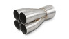Vibrant 4-1 SS Merge Collectors (2-1/4in Inlet Slipover ID 3-1/2in Merge Outlet OD) Single Unit - 10316