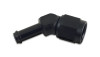 Vibrant -8AN to 1/2in Hose Barb 45 Degree Adapter - Anodized Black - 12018