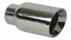 Vibrant 2.5in ID Single 4in OD Round SS Exhaust Tip (Double Wall Angle Cut) - 1269