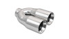 Vibrant 2.5in ID Dual 3.5in OD Round SS Tips (Double Wall, Straight Cut) - 1339