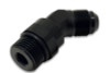 Vibrant -6AN Male Flare to Male -8AN ORB Swivel 45 Degree Adapter Fitting - Anodized Black - 16941