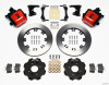 Wilwood Combination Parking Brake Rear Kit 12.19in Red Civic / Integra Drum 2.71 Hub Offset - 140-10211-R