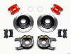 Wilwood D154 P/S P-B Kit Drilled-Red Chevy 12 Bolt 2.75in Off w/ C-Clips - 140-12215-DR