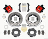 Wilwood Combination Parking Brake Rear Kit 11.00in Drilled Red 2012 Fiat 500 w/ Lines - 140-12768-DR