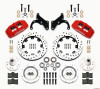 Wilwood Dynapro 6 Front Hub Kit 12.19in Drilled Red 69-70 Impala Drum/Disc 69-82 Vette - 140-12946-DR