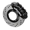 Wilwood 69-83 Porsche 911 Front Superlite Brake Kit 3.5in MT Drilled & Slotted - Black - 140-16679-D