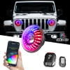 XK Glow 07-18 Jeep Wrangler JK 7in Headlight XKmax RGBW LED 2pc XKchrome Bluetooth App Cntl Kit - MX-7IN-JP-KIT