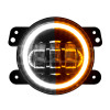 XK Glow 4in Fog Light JEEP 2pc Kit w/ Switchback Halo White DRL + Amber Turn Signal - XK042006