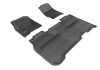 3D MAXpider 2014-2019 Chevrolet Silverado Crew Cab Kagu 1st & 2nd Row Floormats - Black - L1CH04001509