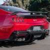 EOS Rear Bumper Diffuser for Quad Tips - Gloss Black - 2024+ Mustang (DIFF-1038-V2-ABS)