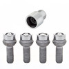 McGard Wheel Lock Bolt Set - 4pk. (Radius Seat) M12X1.5 / 17mm Hex / 27.9mm Shank Length - Chrome - 28172