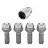 McGard Wheel Lock Bolt Set - 4pk. (Radius Seat) M12X1.5 / 17mm Hex / 27.9mm Shank Length - Chrome - 28172