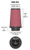 Airaid Universal Air Filter - Cone 4 x 6 x 4 5/8 x 9 w/ Short Flange - 700-471