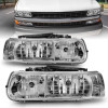 ANZO 1999-2002 Chevrolet Silverado 1500 Crystal Headlights Chrome - 111011
