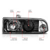 ANZO 1998-2005 Chevrolet S-10 Projector Headlights w/ Halo Black - 111015