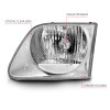 ANZO 1997-2003 Ford F-150 Crystal Headlights Chrome - 111030