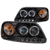 ANZO 1997.5-2003 Ford F-150 Projector Headlights w/ Halo and LED Black 1pc - 111031