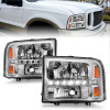 ANZO 2000-2004 Ford Excursion Crystal Headlights Chrome w/ LED 1pc - 111088