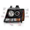 ANZO 2007-2013 Chevrolet Avalanche Projector Headlights w/ Halo Black (CCFL) - 111109