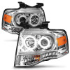 ANZO 2007-2014 Ford Expedition Projector Headlights Chrome - 111114