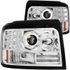 ANZO 1992-1996 Ford F-150 Projector Headlights w/ Halo Chrome w/ Side Markers and Parking Lights - 111183
