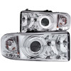 ANZO 1994-2001 Dodge Ram Projector Headlights w/ Halo Chrome - 111195