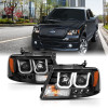ANZO 2004-2008 Ford F-150 Projector Headlights w/ U-Bar Black - 111288