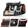 ANZO 2004-2008 Ford F-150 Projector Headlights w/ U-Bar Black - 111288