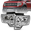 ANZO 2009-2014 Ford F-150 Projector Headlights w/ Halo Chrome (CCFL) G2 - 111297