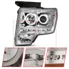 ANZO 2009-2014 Ford F-150 Projector Headlights w/ Halo Chrome (CCFL) G2 - 111297
