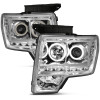 ANZO 2009-2014 Ford F-150 Projector Headlights w/ Halo Chrome (CCFL) G2 - 111297